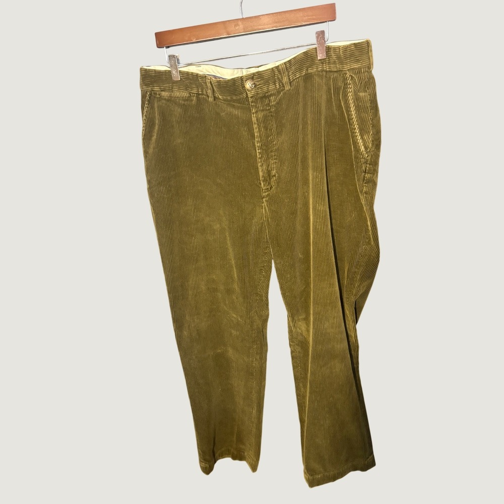 Polo Ralph Lauren Mens Olive Green Wide Wale Corduroy Pants 40x32 Classic Fit